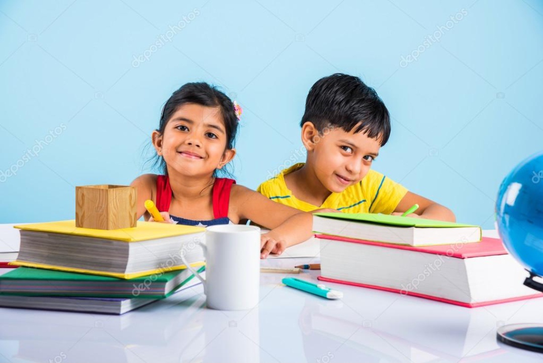 Child studying with focus at Academic Link